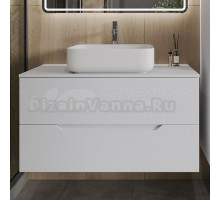 Тумба с раковиной Orange Line 100 подвесная, 2 ящика, матовая белая с раковиной B05-500W