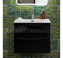 Тумба с раковиной BelBagno Marino-cer-n 60 подвесная, nero lucido