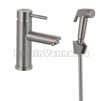 Смеситель для раковины Fashun A58101A с гигиеническим душем, сатин