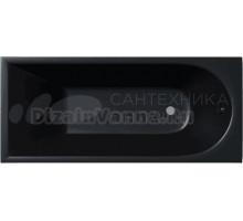 Акриловая ванна Corpa Nera Francesca 170x75 см, пристенная, черная матовая, на ножках, с экранами