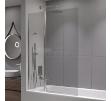 Шторка на ванну RGW Screens SC-11 100х140, профиль хром + полка