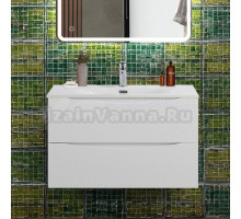 Тумба с раковиной BelBagno Marino-cer-n 80 подвесная, bianco opaco