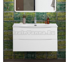 Тумба с раковиной BelBagno Marino-cer-n 90 подвесная, bianco opaco