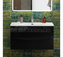 Тумба с раковиной BelBagno Marino-cer-n 90 подвесная, nero lucido