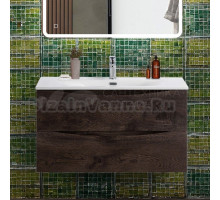 Тумба с раковиной BelBagno Marino-cer-n 90 подвесная, rovere nature grigio