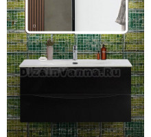 Тумба с раковиной BelBagno Marino-cer-n 100 подвесная, nero lucido