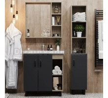 Мебель для ванной комнаты Onika Тимбер 80 напольная, серая матовая, дуб сонома