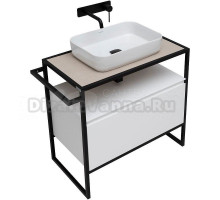 Тумба с раковиной Allen Brau Priority 80 напольная, белый матовый, столешница бежевая
