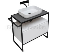 Тумба с раковиной Allen Brau Priority 80 напольная, белый матовый, столешница графит