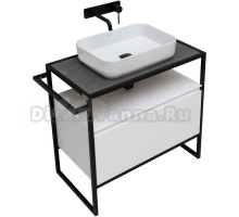 Тумба с раковиной Allen Brau Priority 80 напольная, белый матовый, столешница графит структ