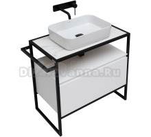 Тумба с раковиной Allen Brau Priority 80 напольная, белый матовый, столешница мрамор