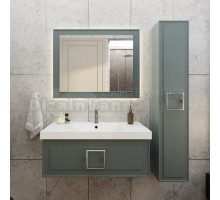 Мебель для ванной комнаты La Fenice Cubo 100 серая, ручка хром