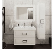 Мебель для ванной комнаты La Fenice Cubo Twin 80 белая, ручки черные