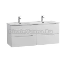Тумба с раковиной BelBagno Marino-cer-n 120 подвесная, bianco lucido, для двоих