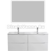 Мебель для ванной комнаты BelBagno Marino-cer-n 120 подвесная, bianco lucido, для двоих