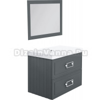 Мебель для ванной комнаты La Fenice Cubo Twin 80 серая, ручки белые