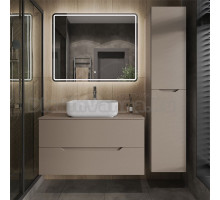 Мебель для ванной комнаты Orange Line 100 подвесная, 2 ящика, матовый латте с раковиной B05-500W