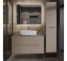 Мебель для ванной комнаты Orange Line 100 подвесная, 2 ящика, матовый латте с раковиной B07-540W