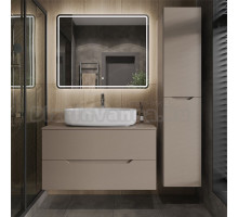 Мебель для ванной комнаты Orange Line 100 подвесная, 2 ящика, матовый латте с раковиной B07-675W