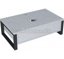 Тумба под раковину со столешницей 1MarKa Grunge Loft 90 бетон светлый