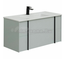 Тумба с раковиной Allen Brau Reality 100 подвесная, папирус матовый, раковина Fantasy Flat 102x47, белая