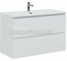 Тумба с раковиной Aquanet Джейн (Flat) 100 подвесная, белая матовая