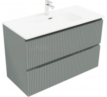 Тумба с раковиной Aquanet Джейн (Flat) 100 подвесная, мисти грин