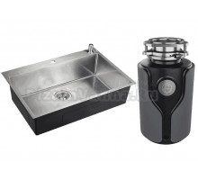 Комплект Мойка Emar PVD A EMB-125A PVD Nano Satine + Измельчитель KUCHENSTERN Muhle 353MU35