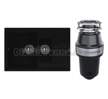 Комплект Мойка Florentina Липси 780К антрацит + Измельчитель KUCHENSTERN Muhle 351MU35