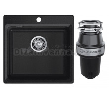 Комплект Мойка GranFest Level LV-510 графит + Измельчитель KUCHENSTERN Muhle 351MU35