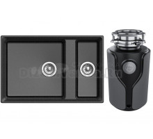 Комплект Мойка GranFest Level LV-760 K черная + Измельчитель KUCHENSTERN Muhle 353MU35