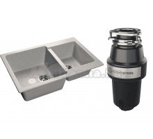 Комплект Мойка GranFest Practik GF-P780K серая + Измельчитель KUCHENSTERN Muhle 350MU35