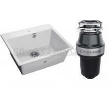 Комплект Мойка GranFest Quadro GF-Q561 иней + Измельчитель KUCHENSTERN Muhle 351MU35