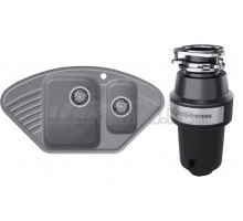 Комплект Мойка GranFest Quarz 14 темно-серая + Измельчитель KUCHENSTERN Muhle 350MU35