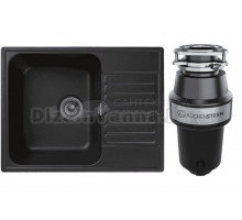 Комплект Мойка GranFest Quarz Z13 черный + Измельчитель KUCHENSTERN Muhle 351MU35