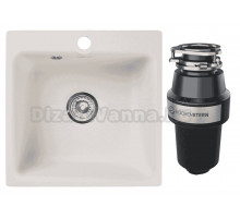 Комплект Мойка GranFest Smart SM 430 белый + Измельчитель KUCHENSTERN Muhle 350MU35