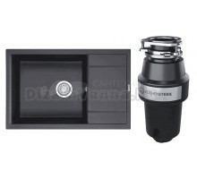 Комплект Мойка Granula 7805, черный + Измельчитель KUCHENSTERN Muhle 350MU35