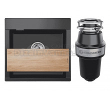 Комплект Мойка Granula Estetica 5201, черный + Измельчитель KUCHENSTERN Muhle 351MU35