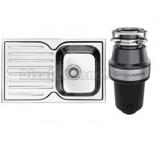 Комплект Мойка IDDIS Strit STR78SDi77S с сифоном + Измельчитель KUCHENSTERN Muhle 351MU35