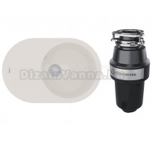 Комплект Мойка Lemark Lacha 760 9910058 жасмин + Измельчитель KUCHENSTERN Muhle 350MU35