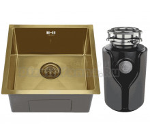 Комплект Мойка Melana D4545HG золото + Измельчитель KUCHENSTERN Muhle 353MU35