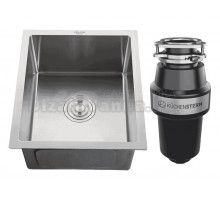 Комплект Мойка Melana H4453 сатин + Измельчитель KUCHENSTERN Muhle 351MU35