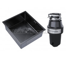 Комплект Мойка Mixline 548569 черный графит + Измельчитель KUCHENSTERN Muhle 350MU35