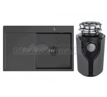 Комплект Мойка Mixline Pro 552923 R черный графит + Измельчитель KUCHENSTERN Muhle 353MU35