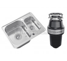 Комплект Мойка Oulin OL-0304 + Измельчитель KUCHENSTERN Muhle 353MU35