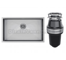 Комплект Мойка Paulmark Gerberg PM257444-BS брашированная нержавеющая сталь + Измельчитель KUCHENSTERN Muhle 351MU35