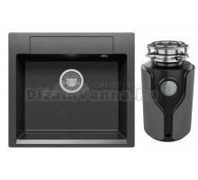 Комплект Мойка Polygran Argo 560 черная + Измельчитель KUCHENSTERN Muhle 353MU35