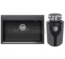 Комплект Мойка Polygran Argo 760 черная + Измельчитель KUCHENSTERN Muhle 353MU35