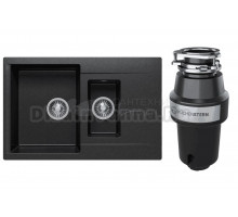 Комплект Мойка Polygran Brig 770 черная + Измельчитель KUCHENSTERN Muhle 350MU35