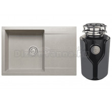 Комплект Мойка Polygran Gals 760 серая + Измельчитель KUCHENSTERN Muhle 353MU35